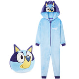 Bluey Boys Fleece Onesie with Hood, Cosy Loungewear - Gifts for Boys