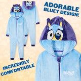 Bluey Boys Fleece Onesie with Hood, Cosy Loungewear - Gifts for Boys