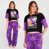 Disney Womens Long Pyjama Set, Cotton Breathable Loungewear - Gifts for Women