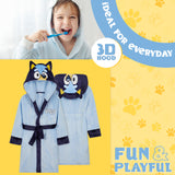 Bluey Girls Fleece Dressing Gown with Hood and Tie Waist, Cosy Robe - Gifts for Girls