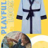 Bluey Girls Fleece Dressing Gown with Hood and Tie Waist, Cosy Robe - Gifts for Girls