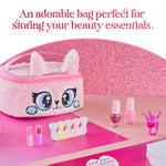 Kids Makeup Sets for Girls - Plush Beauty Case with Nail Varnish & Lipgloss - Pink - Get Trend