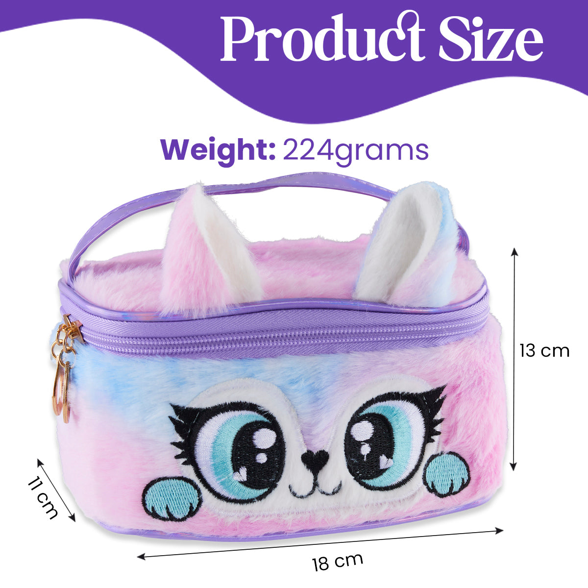 Kids Makeup Sets for Girls - Plush Beauty Case with Nail Varnish & Lipgloss - Purple - Get Trend