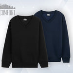 CityComfort V Neck Jumper for Kids Pack or 2 Plain Sweatshirts - Get Trend