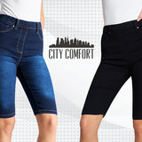 CityComfort Shorts - Jegging Denim Shorts for Women Knee Length - Get Trend