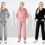 CityComfort Girls Tracksuit Set, 2 Piece Velour Hoodie and Tracksuit Bottoms Lounge Set - Get Trend