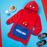 Marvel Spiderman Boys Fleece Hoodie Blanket with Attached Plush - Boys Gifts Red