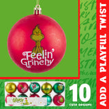 The Grinch Tree Baubles Christmas Decorations Pack of 10 Festive Hanging Ornament