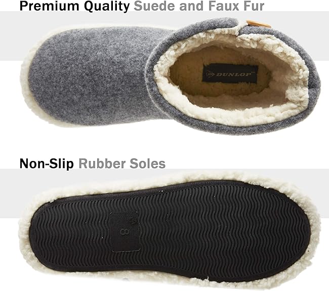 Dunlop Men's Slippers - Boot Slippers for Men - Get Trend