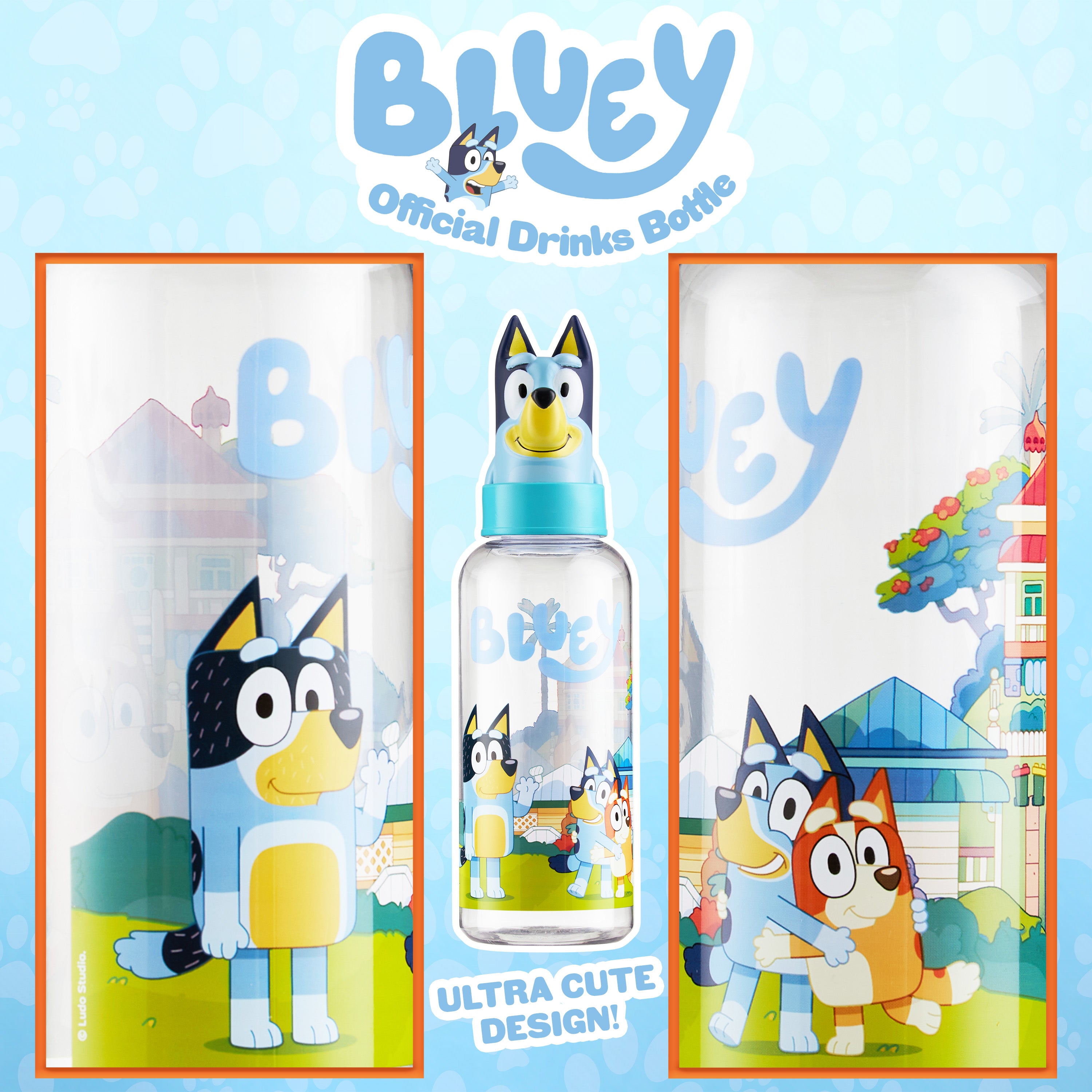 Bluey Water Bottle Kids 560ml Plastic Girls and Boys Water Bottle with Straw BPA Free - Get Trend