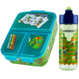 Minecraft Kids Lunchbox with Compartments & Water Bottle for School or Days Out