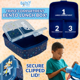 Bluey Kids Lunchbox with Compartments and Water Bottle for Preschool, Nursery