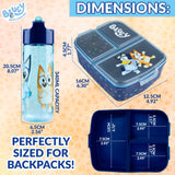 Bluey Kids Lunchbox with Compartments and Water Bottle for Preschool, Nursery