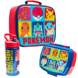 Pokemon Kids Insulated Lunch Bag, Box and Bottle, 3 Piece Set - Anime Gifts (Yellow)