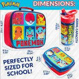 Pokemon Kids Insulated Lunch Bag, Box and Bottle, 3 Piece Set - Anime Gifts (Yellow)