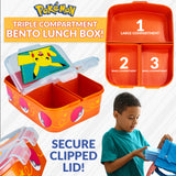 Pokemon Kids Lunchbox with Compartments and Water Bottle for School or Day Trips