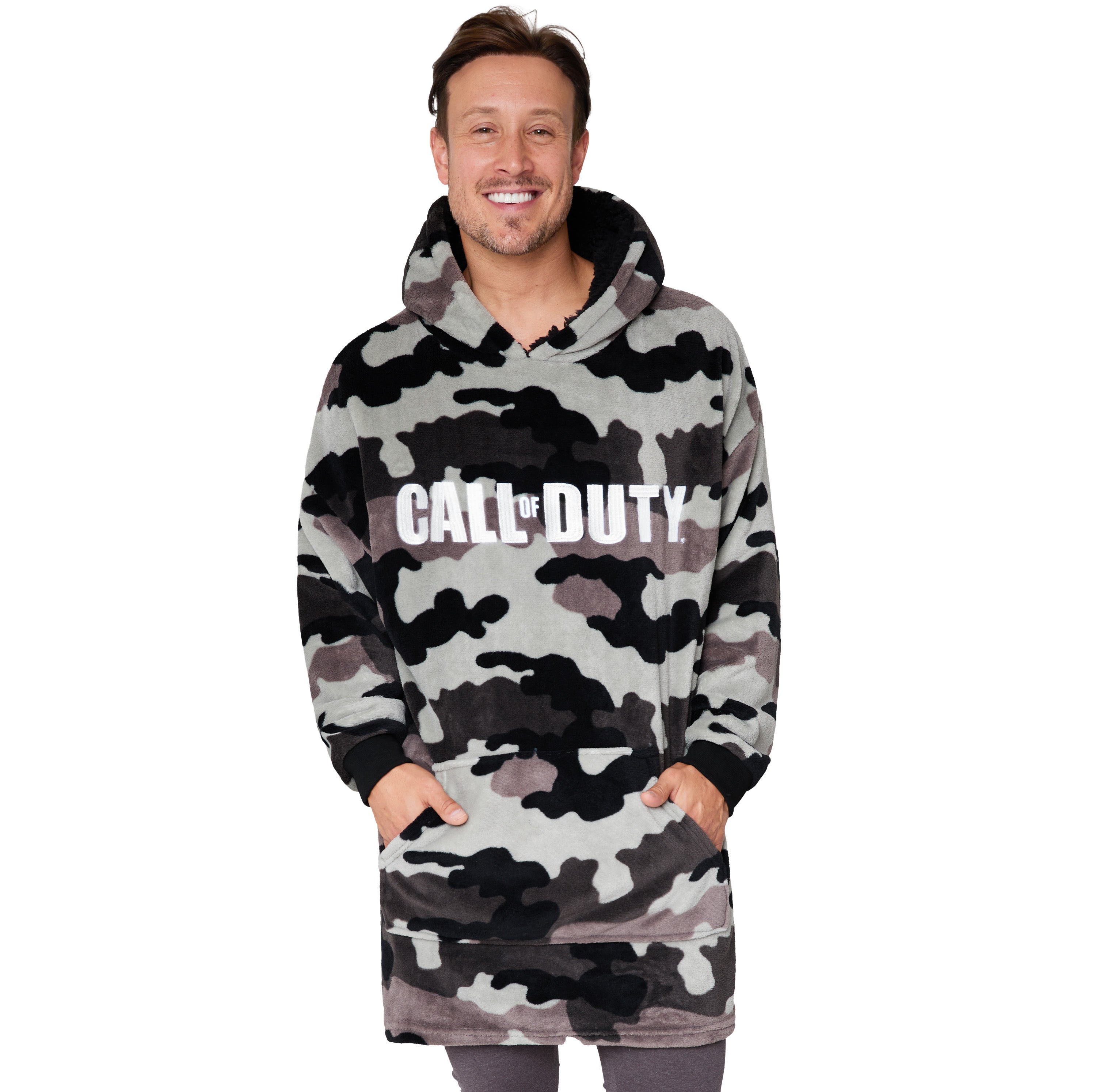 Call of Duty Blanket Hoodie for Men - Grey/CAMO - Get Trend