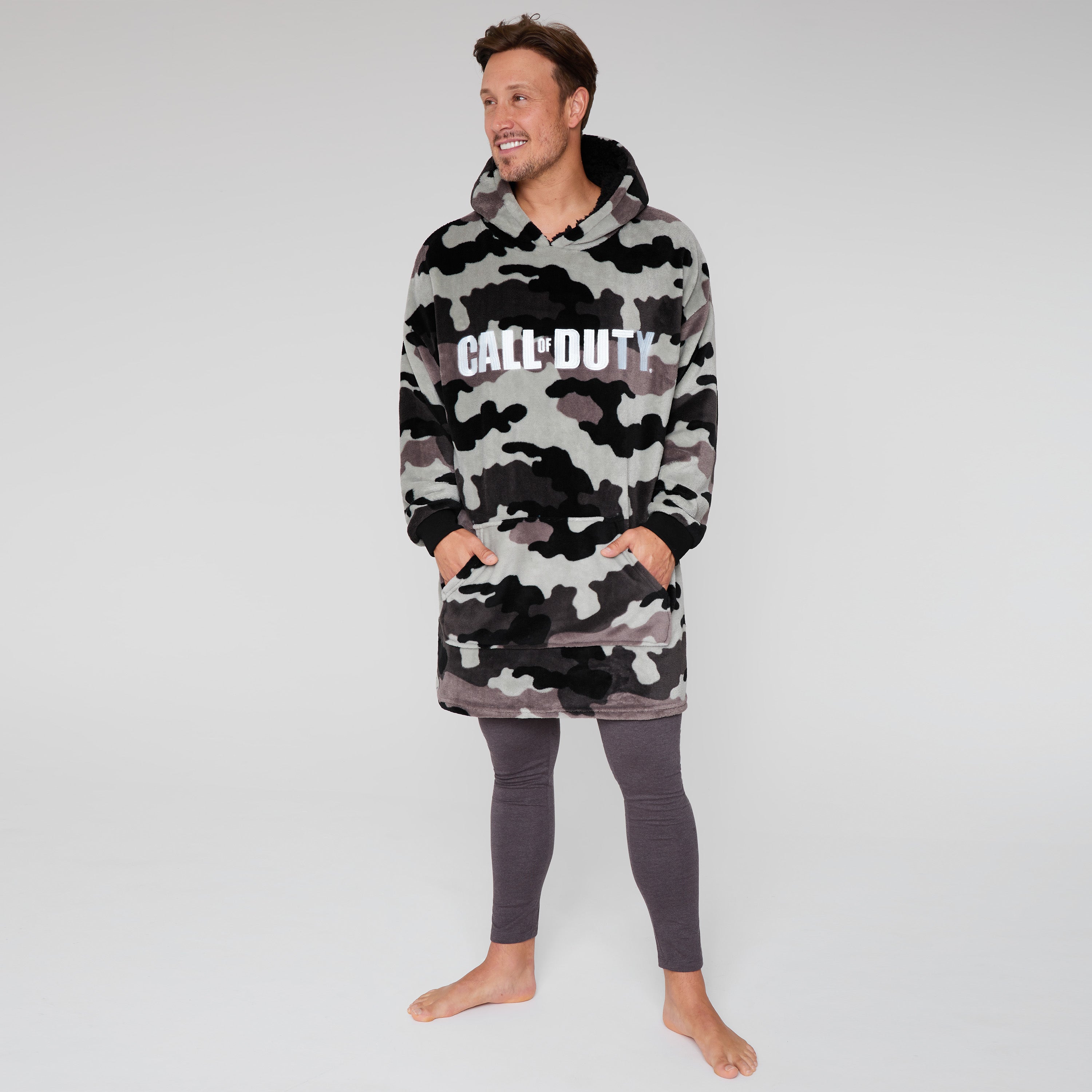 Call of Duty Blanket Hoodie for Men - Grey/CAMO - Get Trend