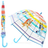 Bluey Stick Umbrella, Clear Dome Lightweight Kids Umbrella - Get Trend