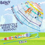 Bluey Stick Umbrella, Clear Dome Lightweight Kids Umbrella - Get Trend