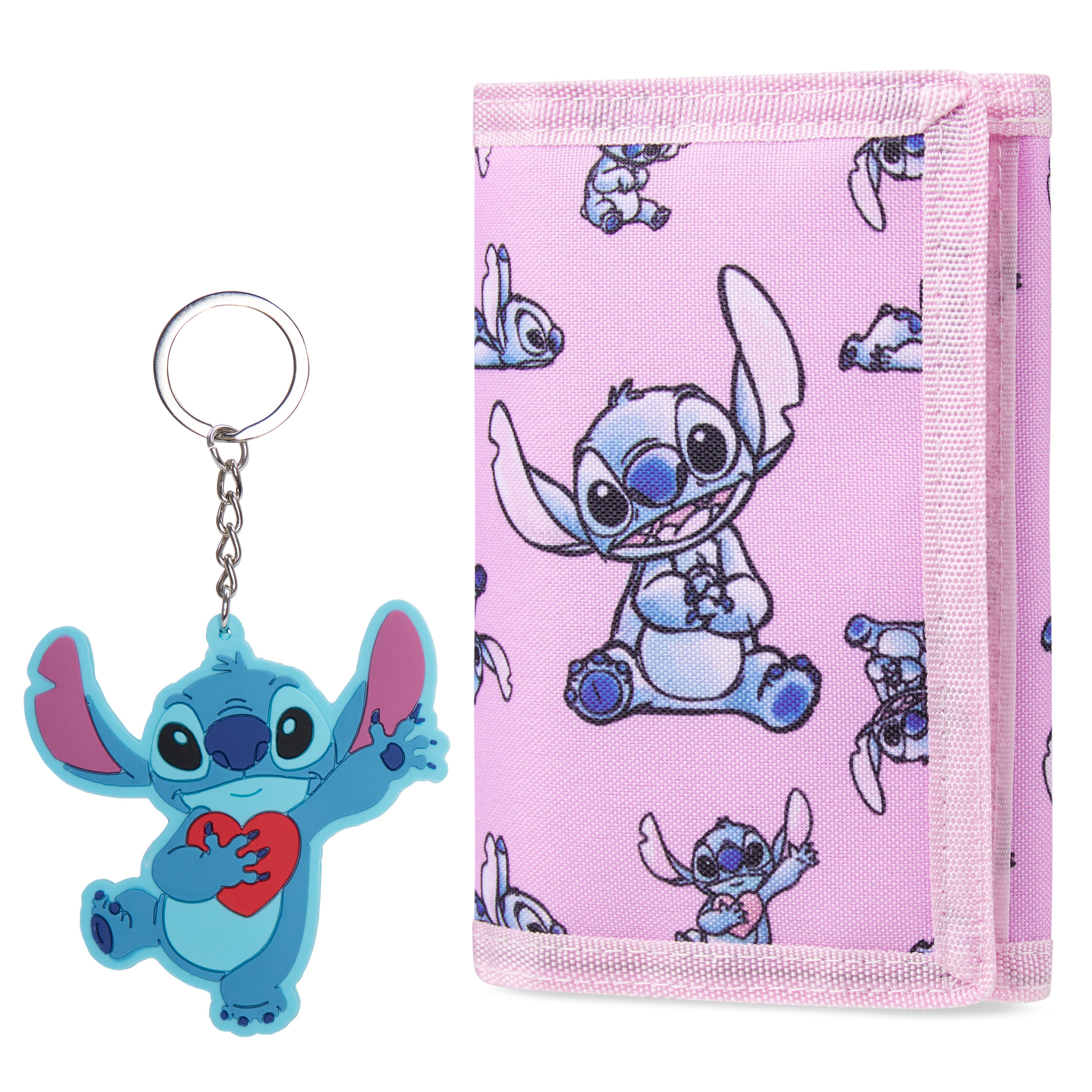 Disney Stitch Kids Wallet and Keyring Gift Set - Pink Stitch - Get Trend