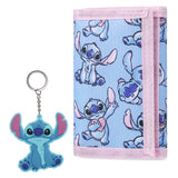 Disney Stitch Kids Wallet and Keyring Gift Set - Blue Stitch - Get Trend