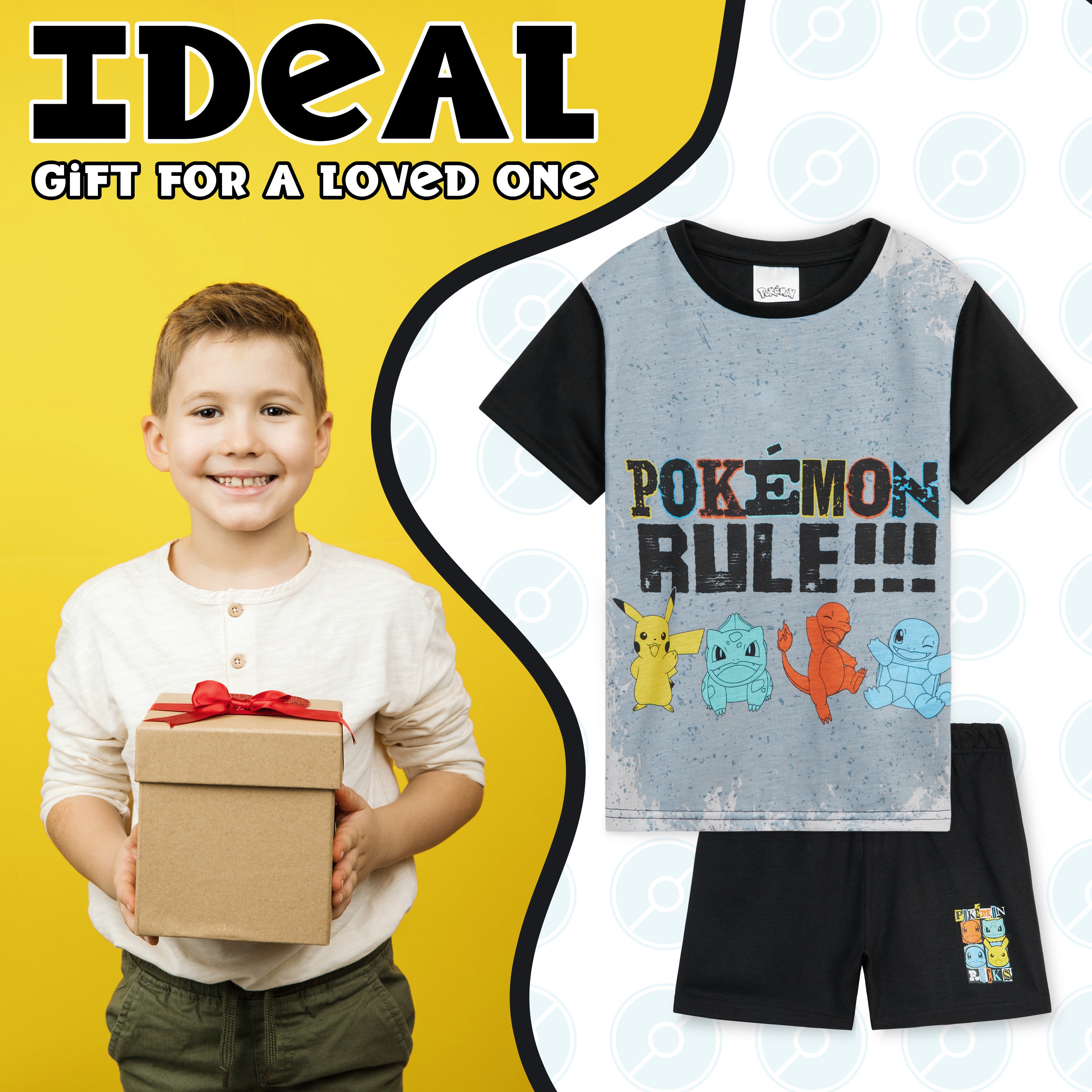 Pokemon Pyjamas for Boys, Pokemon  T-Shirt and Shorts Nightwear for Boys - Get Trend