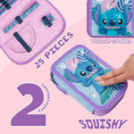 Disney Stitch Pencil Case 2 Compartments Filled Pencil Case - Get Trend