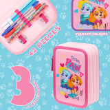 Paw Patrol Filled Pencil Case, Filled Pencil Case Multiple Zipped Compartments - Get Trend