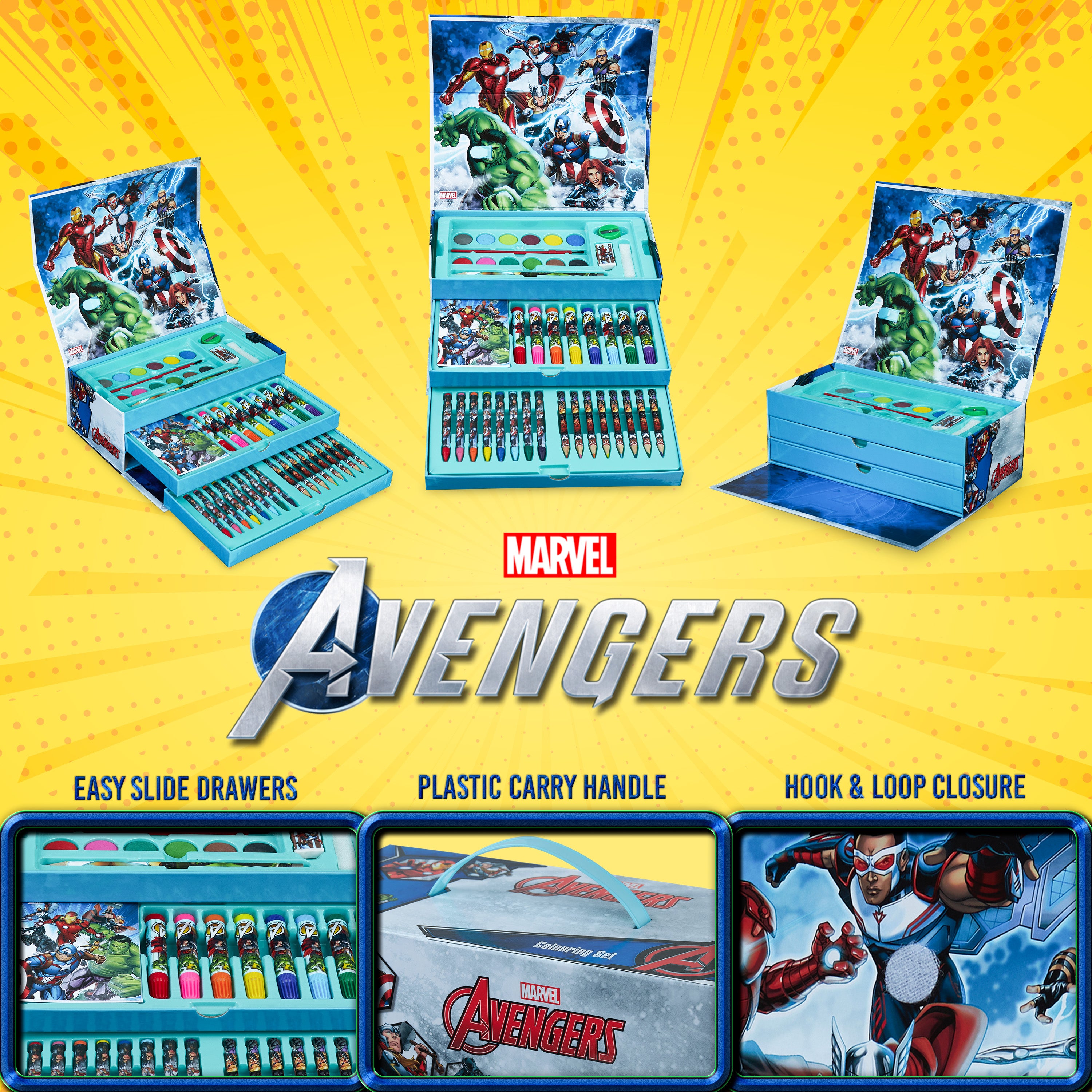 Marvel Art Supplies for Kids Art Set, Avengers Painting Colouring Sets for Children - Get Trend