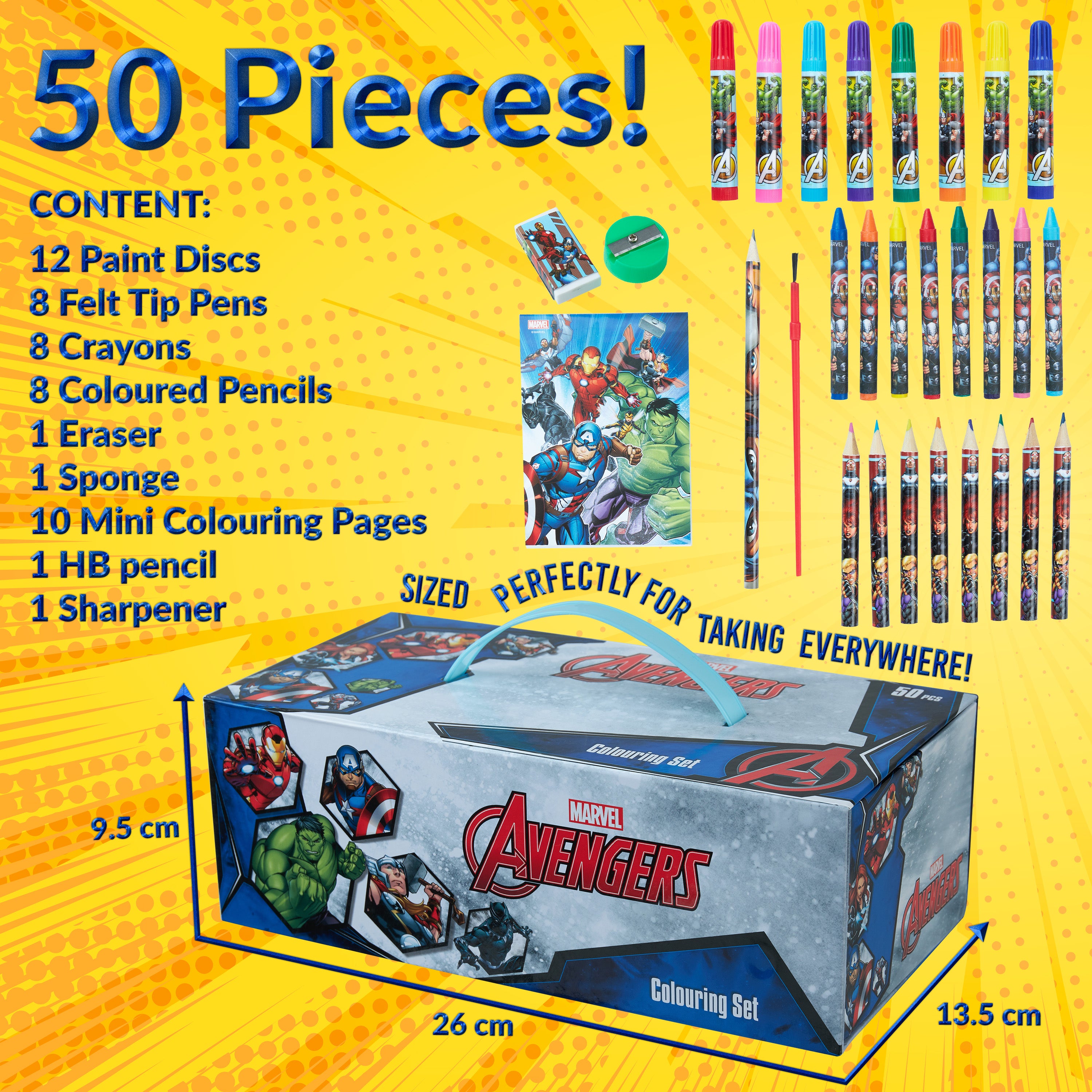 Marvel Art Supplies for Kids Art Set, Avengers Painting Colouring Sets for Children - Get Trend