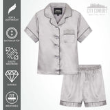 CityComfort Girls Short Pyjama Sets - Satin, Button Down 2 Piece Set - Get Trend