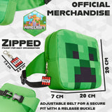 Minecraft Boys Waist Pack with Adjustable Strap, Creeper Travel Bag - Gamer Gifts (Green)