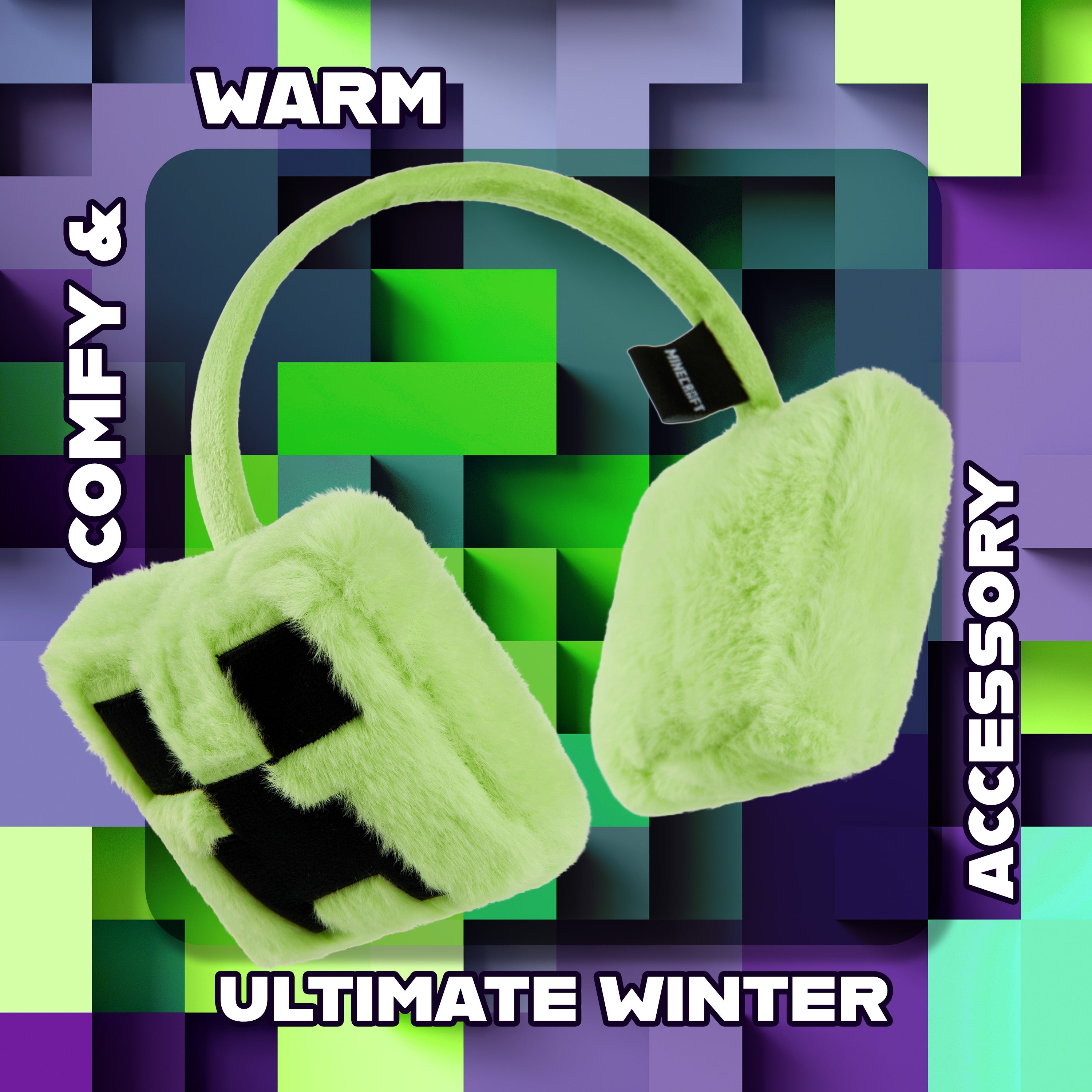 Minecraft Ear Muffs Kids - Creeper Winter Accessories - Get Trend