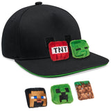 Minecraft Boys Baseball Cap with Removable Plush Accessory - Gamer Gifts