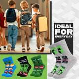 Minecraft Boys Calf Length Socks, Soft Breathable Creeper Everyday Sports School Socks Multipack - Gifts for Gamers