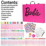 Barbie Art Supplies Set, 130+ Pcs Girls Drawing Colouring Travel Case