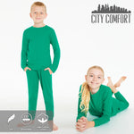 CityComfort Ribbed Pyjamas for Kids - Matching PJs for Family - Get Trend