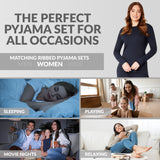 CityComfort Ribbed Pyjamas for Women - Matching PJs for Family - Get Trend