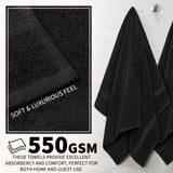 CityComfort Bath Towels Set of 4, 100% Cotton 550 GSM Absorbent Bathroom Towels