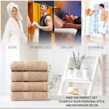 CityComfort Bath Towels Set of 4, 100% Cotton 550 GSM Absorbent Bathroom Towels