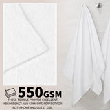 CityComfort Bath Towels Set of 4, 100% Cotton 550 GSM Absorbent Bathroom Towels