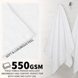 CityComfort Towel Set of 8, 100% Cotton 550GSM Absorbent Bathroom Towels Various Sizes