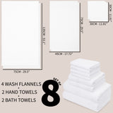 CityComfort Towel Set of 8, 100% Cotton 550GSM Absorbent Bathroom Towels Various Sizes