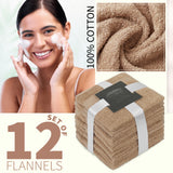 CityComfort Face Towels Set of 12, 100% Cotton 550 GSM Absorbent Bathroom Towels