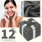 CityComfort Face Towels Set of 12, 100% Cotton 550 GSM Absorbent Bathroom Towels