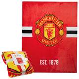 Manchester United F.C. Throw Blanket, 150cm x 127cm Soft Fleece Blanket