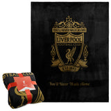 Liverpool F.C. Fleece Bed Blanket Soft Bed Throw 125 x 150cm Liverpool Gifts (Black)