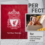 Liverpool F.C. Fleece Bed Blanket Soft Bed Throw 125 x 150cm Liverpool Gifts (Red)