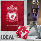 Liverpool F.C. Fleece Bed Blanket Soft Bed Throw 125 x 150cm Liverpool Gifts (Red)